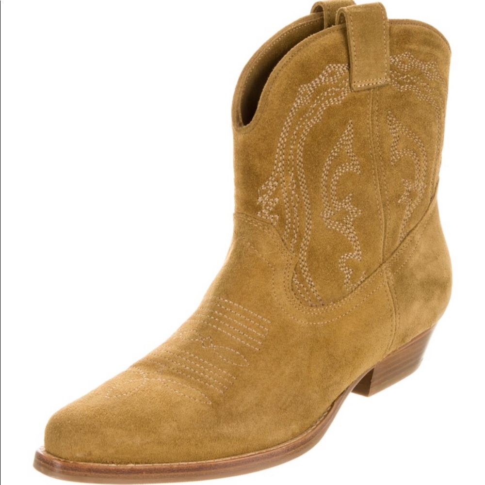 Ba&sh camel suede low cowboy boots size 37